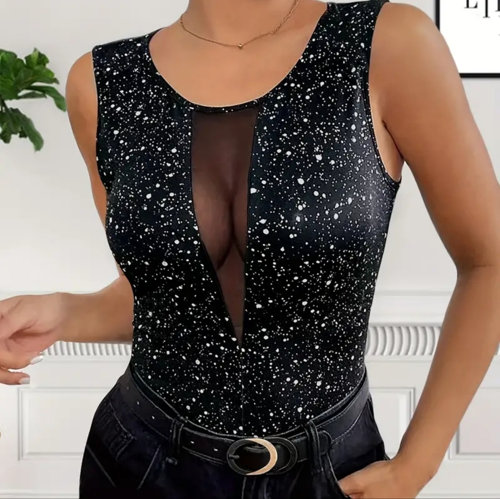 Nwt Sequin Splicing Neck Size Small